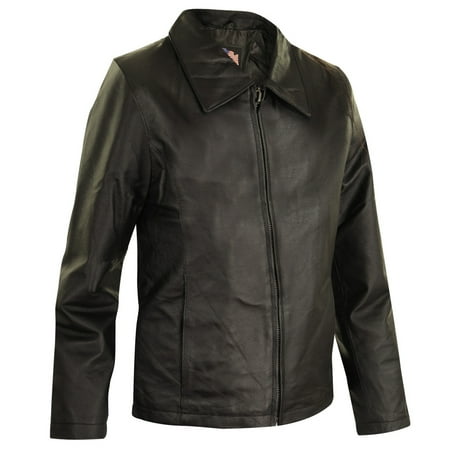 Shearling Leather Coat - USA Leather Womens Black Leather Jacket