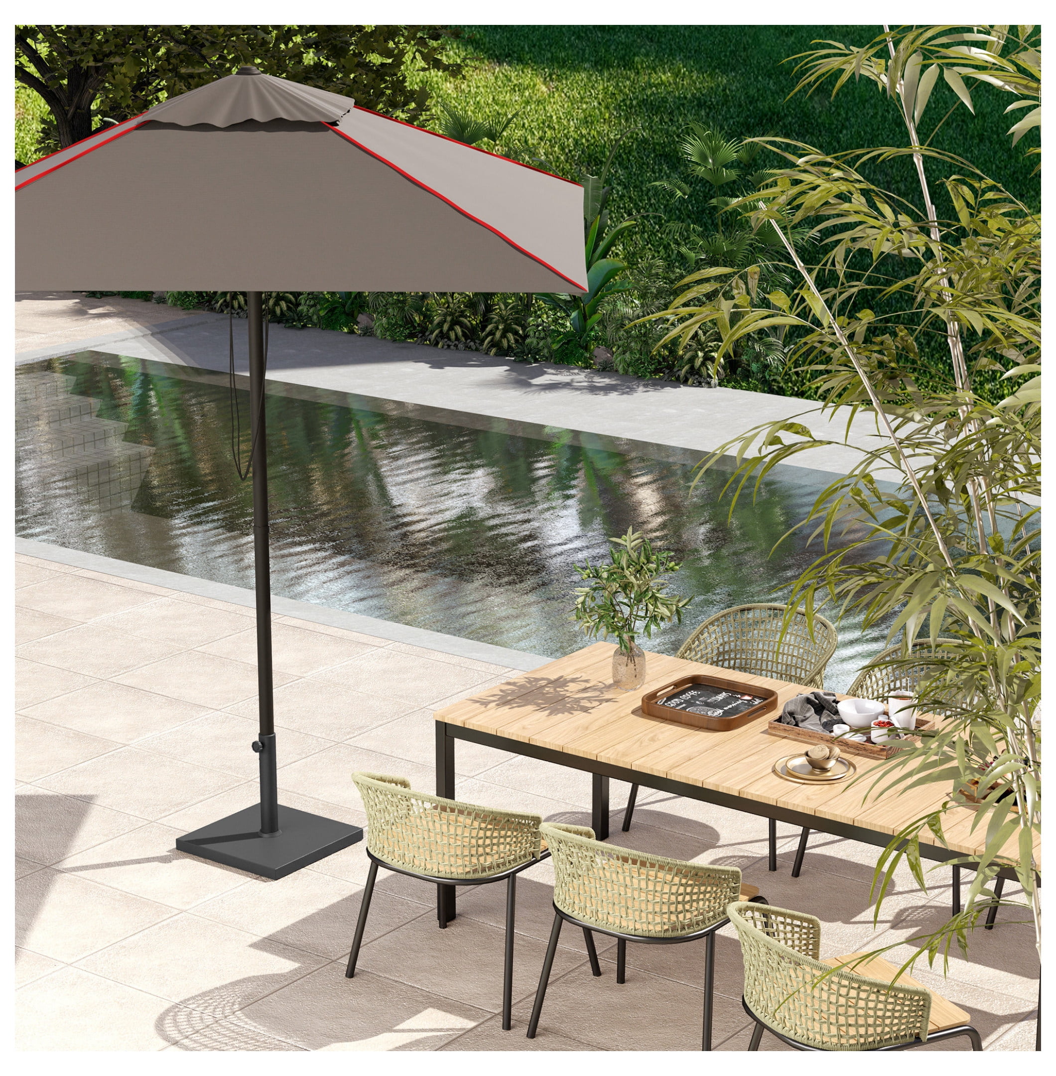 Patio Umbrella Base, 40 lbs Concrete Heavy Duty Umbrella Base, Outdoor Umbrella Stand Patio Umbrella Holder for 1.5"/1.9" Umbrella Poles for Outdoor, Lawn, Poolside, Black