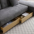 thumbnail image 5 of Convertible Sleeper Sofa Couch with Drop Down Table with 2Cup Holders, Multifunctional Double Folding Sofa Bed with Storage Ottoman and Sofa arm with box and drawer for Living room, Apartment, Grey, 5 of 9