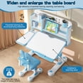 thumbnail image 3 of Mohsoe Multi-Function Study Station, Large Storage Drawer Metal Frame Height Adjustable with Spine Protection Chair (Pink), 3 of 8