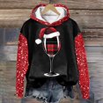 thumbnail image 2 of EHQJNJ Sweat à Capuche pour Femmes, Mode Imprimé de Noël, Sweat à Capuche à Manches Longues, Pull-Over Uni Surdimensionné pour Femmes, Mots Graphiques, 2 of 4