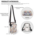 thumbnail image 6 of HELLHERO Women Crossbody Bag Vintage Polyester Adjustable Strap Adult 4.33"x1.97"x7.09" Outdoor Travel Daily Use, Watercolor Floral Print, 6 of 7