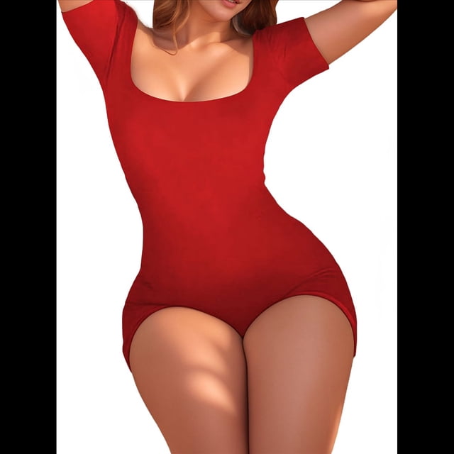 Cortos para Mujer, de Entrenamiento de una Pieza, Trajes de Yoga, Moda de Verano, Ropa de Vacaciones 2025 Rojo XL
