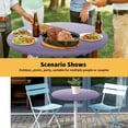 thumbnail image 6 of Elastic Fitted Round Tablecloth, Purple Ombre Waterproof Stretch Table Cover for 45"-54" Tables, White Gradient Modern Abstract Art Washable Outdoor Tablecloths for Patio, Picnic, Camping, 6 of 9