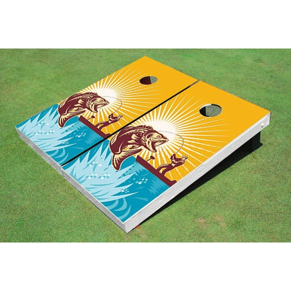 Red Fish Themed Cornhole Board Set