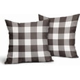 thumbnail image 2 of Dark Brown and White Buffalo Plaid Pillow Covers 16x16 Set of 2 Check Pattern Print Decorative Outdoor Pillowcases Holiday Farmhouse Christmas Checked Throw Cushion Case Couch Sofa Bed Decor, 2 of 6