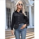 thumbnail image 4 of Camisas de Vestir de Larga con Botones para Mujer, Blusas de Oficina con Cuello Antiarrugas. Negro XL, 4 of 8