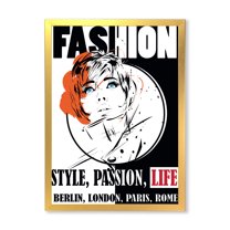Designart 'Style Passion Life Fashion Woman IV' Vintage Framed Art Print