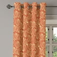 thumbnail image 3 of Ambesonne Retro Grommet Curtain, Circular Spiral Motifs, 50" x 63", Rust and Pale Yellow, 3 of 6