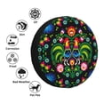 thumbnail image 4 of Logiee Roosters and Flowers Print Spare Tire Cover, Universal Wheel Protectors,Waterproof Dust-Proof UV Sun Wheel Tire Cover,Fit for SUV, RV, Travel Trailer, Truck-17 inch, 4 of 6