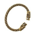 thumbnail image 2 of Xingzhi Alloy Man Bracelet Portable Stylish Open End Engraved Bangle Jewelry Gold Type 1, 2 of 6