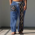 thumbnail image 1 of Pantalones largos para hombre, cintura elástica, transpirables, cómodos, suaves, informales, de playa, de poliéster., 1 of 5