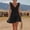 Black, variant on Baby Doll Dresses Women Sleeveless V Neck Solid Mini Dress Ruffle Trim Tiered Hem Sundress Casual Summer Vacation Party Outfit