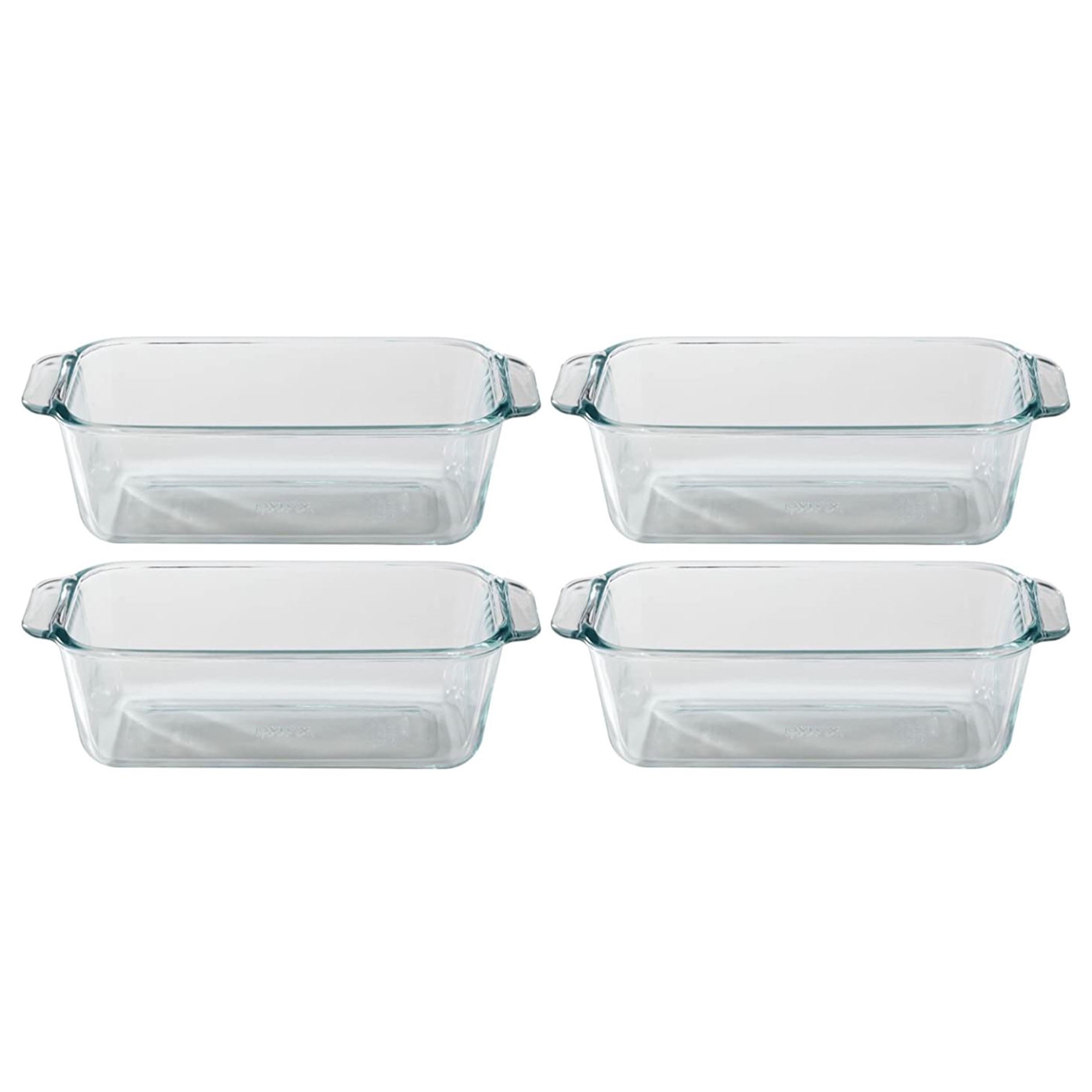 Pyrex Basics 1.5 qt Clear Glass Loaf Food Storage Baking Dish (4-Pack ...