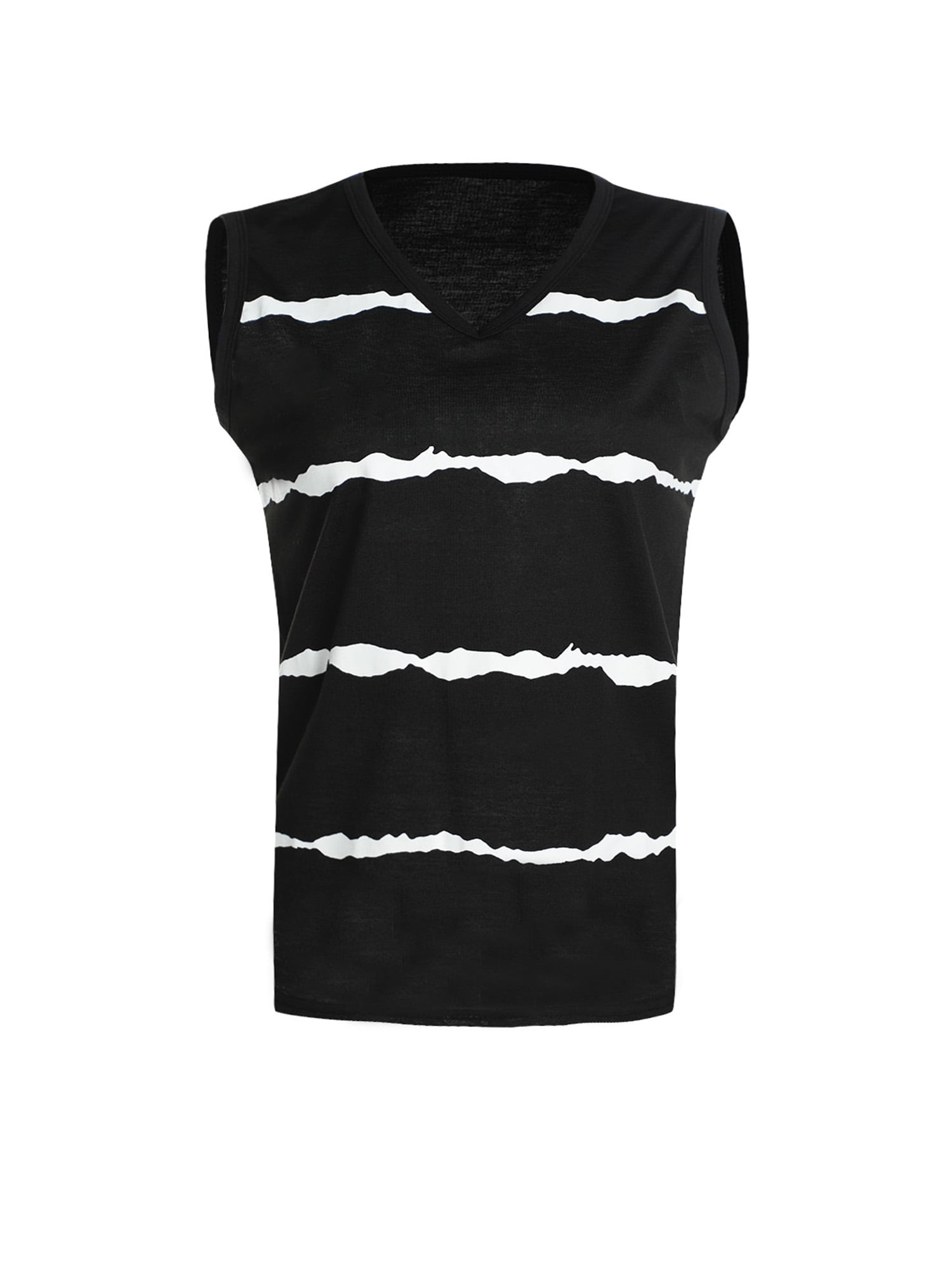 Yuemengxuan Women Soft Sleeveless T-shirt, Casual Striped Pattern 