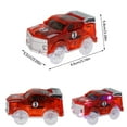thumbnail image 2 of MesaSe 4Pcs Kids Toy Car with 5 LED Light Glow in The Dark Racing Car Toy Battery Powered Light Up Car Model Toy Compatible with Most Tracks for Toddlers Aged 3+, 2 of 10