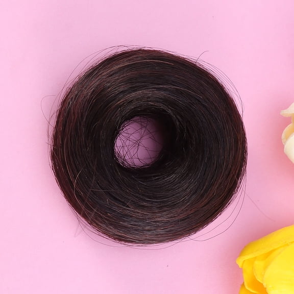 DRAFIDEEP Black Synthetic Hair Bun Extension Hairpiece for Easy Styling and Use