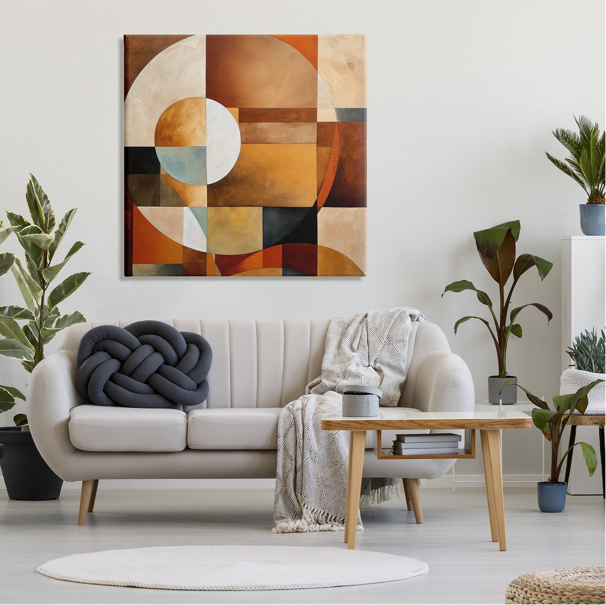 Stupell Industries Modern Shapes Pattern Abstract Painting Gallery Wrapped Canvas Art Print Wall Art, 36 x 36