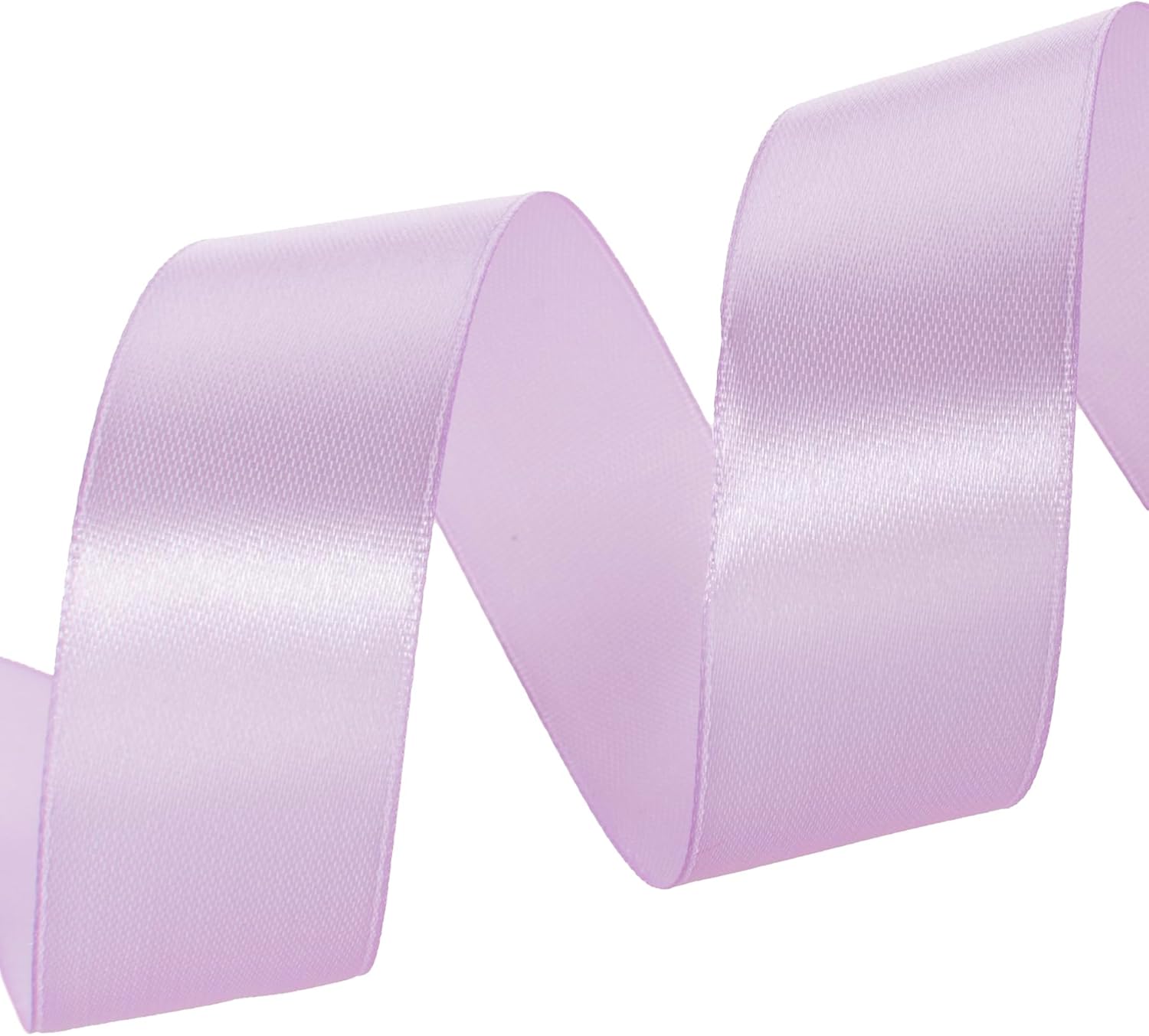 50 Yards 1 Inch Lilac Satin Ribbon, Single Face Polyester Solid Color Craft Fabric Ribbon for Handmade Roses, Gift Wrapping, Bouquets, Wedding, Christmas, and Party Decoration
