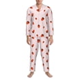 thumbnail image 3 of Salouo Strawberry Print Button-Front Long Sleeve Pajama Set for Men, Soft 2Pjs Men's Long Sleeve Sleepwear-X-Large, 3 of 7