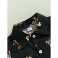 thumbnail image 5 of Wassery Baby Boys Summer Outfits Bear Print Short Sleeve Shirt Lapel Neck Tops and Elastic Shorts 2Pcs Toddler Casual Clothes Set 6M-4T, 5 of 9