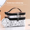 thumbnail image 2 of Bolsa de maquillaje de viaje de doble capa Likrtyny impermeable portátil color Plata multifunción de oficina, 2 of 8