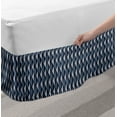 thumbnail image 2 of Geometric Bed Skirt, Rhombuses and Dots Composition of Abstract Shapes Retro Revival, Elastic Bedskirt Dust Ruffle Wrap Around for Bedding Decor, 4 Sizes, Bluegrey Dark Blue White, by Ambesonne, 2 of 2