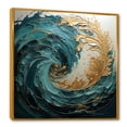 thumbnail image 2 of Designart "Ocean Spiral In Gold And Teal V" Abstract Spirals Floater Framed Canvas Art Print, 2 of 5