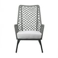 thumbnail image 2 of Indoor Outdoor Lounge Chair with Intricate Woven Lattice Back, Gray - Saltoro Sherpi, 2 of 5