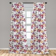 thumbnail image 5 of Ambesonne Floral Curtains, Classic Flowers Farmhouse, Pair of 28"x63", Dark Pink Purple and Grey, 5 of 5