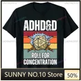 thumbnail image 2 of Camiseta de verano con diseño de dragón, dados, rol, mazmorras, DM, para jugadores y concentrados, regalo de ropa de calle, 2 of 4