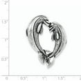 thumbnail image 2 of Sterling Silver Polished & Antiqued Dolphin Heart Chain Slide, 2 of 2