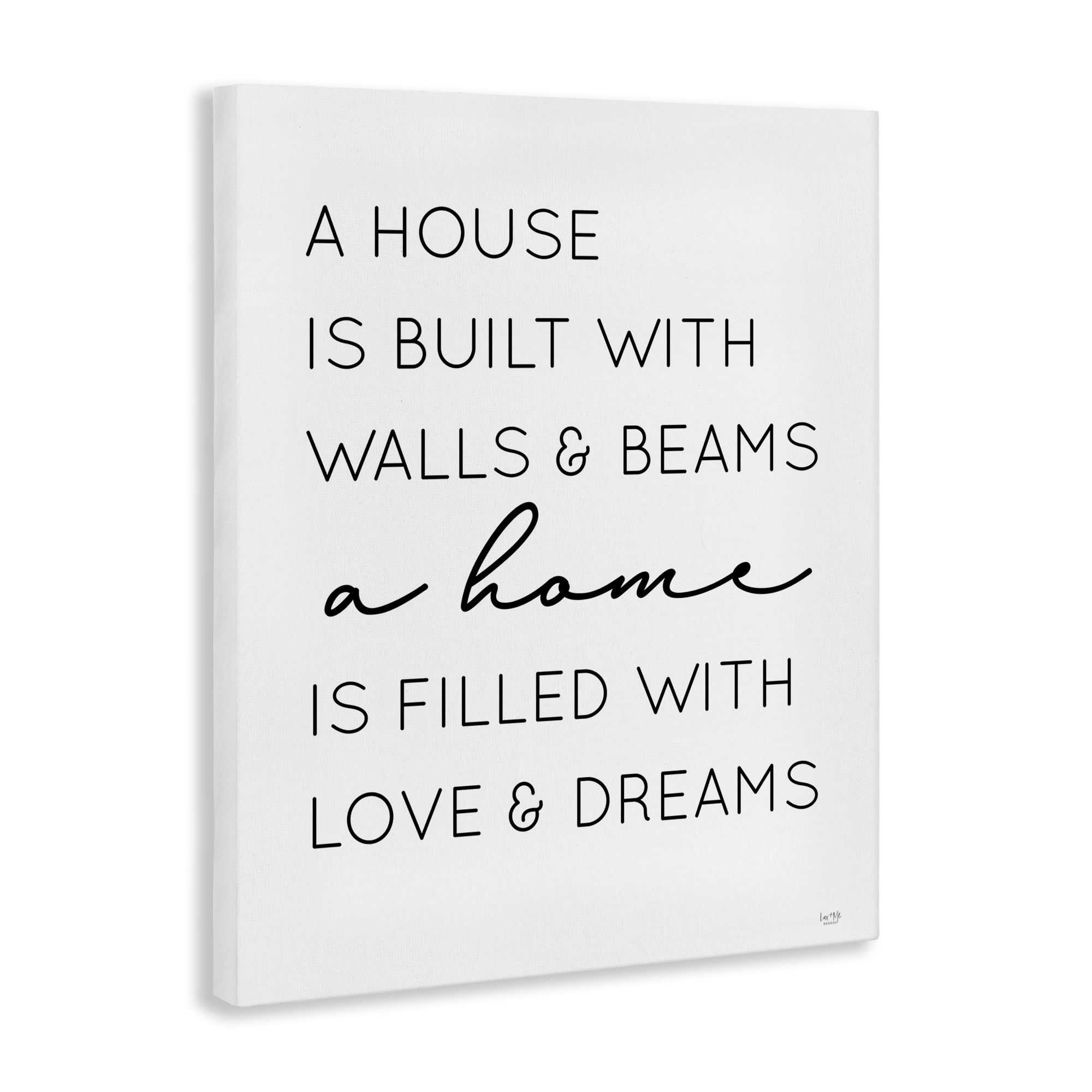 Stupell Industries Love & Dreams Sentiment Typography Painting Gallery Wrapped Canvas Art Print Wall Art, 36 x 48