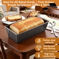thumbnail image 4 of NATPLUS Non-Stick Carbon Steel Bread Pan, Honeycomb Textured, Rectangular, Even Heat Distribution, Easy Release, 4 of 6