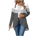 thumbnail image 3 of Women's Casual Loose Fit Long Sleeve Cardigan Coat Sweater Top Solid Color Lightweight Layering Piece for Fall | CSEONE,Gray XL, 3 of 9