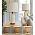 thumbnail image 6 of Oneach 3 Way Dimmable Rustic Table Lamp Set of 2 with USB Ports, 22.5" Resin Touch Bedside Nightstand Lamps for Living Room Bedroom(2 Bulbs), 6 of 9