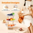 thumbnail image 4 of 3 Tier Fruit Bowl with Bamboo Wood Stand Tabletop Dessert Snack Serving Tray Display Plate, 4 of 24