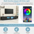 thumbnail image 3 of ON-TREND Black TV Stand for TVs up to 95", 86.6" Modern Media Console with Arched Fluted Tempered Glass Doors, APP-Controlled LED Lighting, 2 Drawers &amp; 2 Cabinets for Living Room Entertainment Ce, 3 of 22