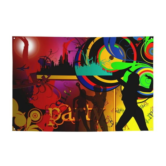 DouZhe Discotheque Dance Girl Sign Banner, Disco Party Hanging Banners Backdrop Festive Party Decor for Indoor Outdoor, 47 x 71 Inches
