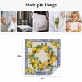 thumbnail image 5 of Summer Lemons Cloth Napkins, Vintage Yellow Fruit Flower Blue Ethnic Plaid Washable and Reusable Dinner Napkins Set of 8, Table Napkin for Kitchen Party Birthday Wedding Hotel Housewarming 20"x20", 5 of 9