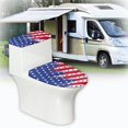 thumbnail image 5 of HELLHERO Polyester Fabric Toilet Lid Seat Cover & Elastic Installation Toilet Seat Cover Set & Universal for Toilet Soft, American Flag Pattern, 5 of 7