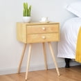 thumbnail image 6 of Costway 2-drawer Contemporary MDF and Wood Nightstand in Natural, 6 of 10