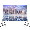 thumbnail image 3 of LELINTA Christmas Backdrops 5X7ft Photography Backdrop Christmas Town White Snow Background Outdoor Scene Christmas Tree Customized Photography Background Studio Prop 10+ Colors, 3 of 4