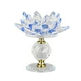 thumbnail image 3 of Portavelas de cristal transparente Lotus Tealight Portavelas Portavelas votivas Candelabro de vidrio para centro de mesa Decoración de comedor Azul Macarena Portavelas para velas, 3 of 8