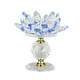thumbnail image 3 of Portavelas de de vidrio, portavelas de pétalo de loto de vidrio decorativo, portavelas para decoración del hogar Azul, 3 of 9