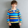thumbnail image 7 of SGFCWSX Boys Long Sleeve Henley Shirt, Kids Top Casual Striped Soft School Daily Tees Orange Size 8-9 Years, 7 of 7