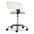 thumbnail image 4 of Linon Jensen Chrome Gas Lift Upholstered Desk Chair with Wheels in White, 4 of 17