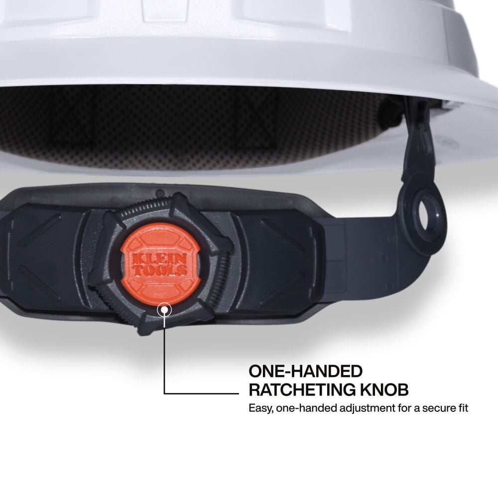Klein Tools Class C Type 2 Hard Hat Vented Full Brim With Chin Strap And Headlamp