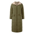 thumbnail image 4 of Kcodviy Veste Décontractée à Fermeture Éclair pour Femmes avec Poches en Polaire Manteau d'Hiver à Capuche Réversible Manteau de Neige Long pour Femmes, 4 of 6