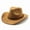 Khaki, variant on Unisex Western Suede Cowboy Cowgirl Hat Classic Wide Brim Fedora Hat for Men &Women
